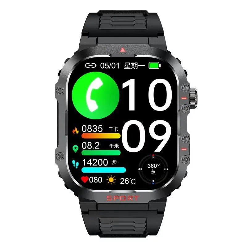 Black Deep Waterproof G45 smart watch with TFT screen on wrist showing health data display
