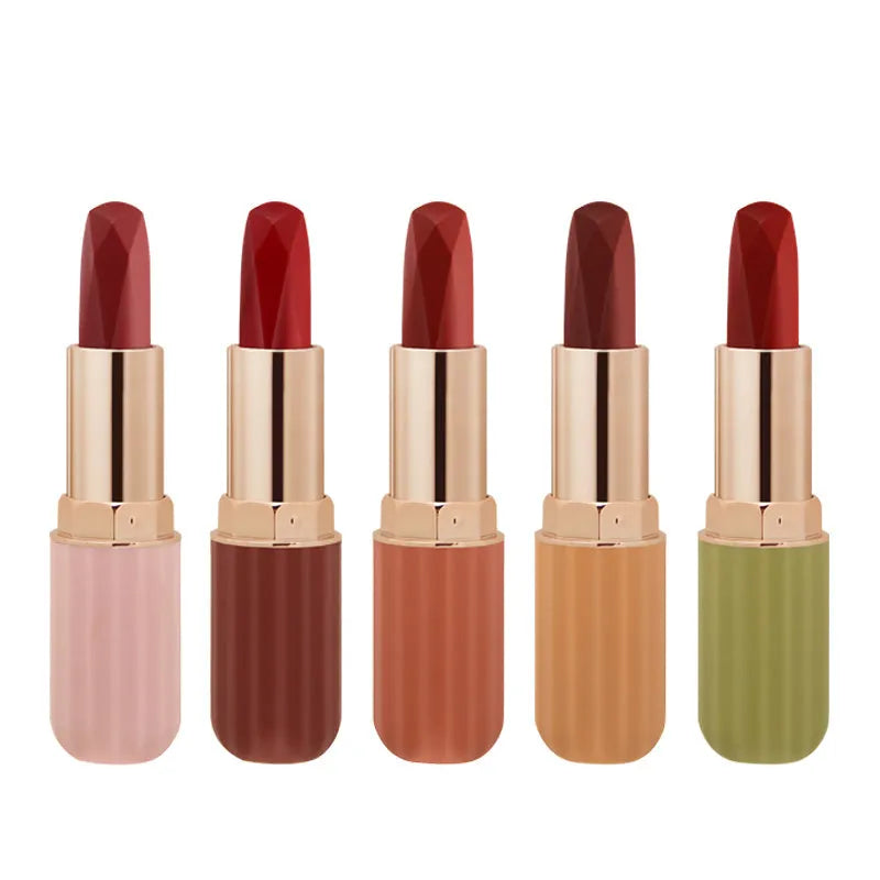 Matte lipstick set with velvet matte finish, avocado oil, and grape seed oil in colour options