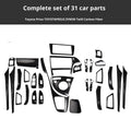 31-piece plastic interior car sticker set in three colour options for dashboard air vent and window panel trimming