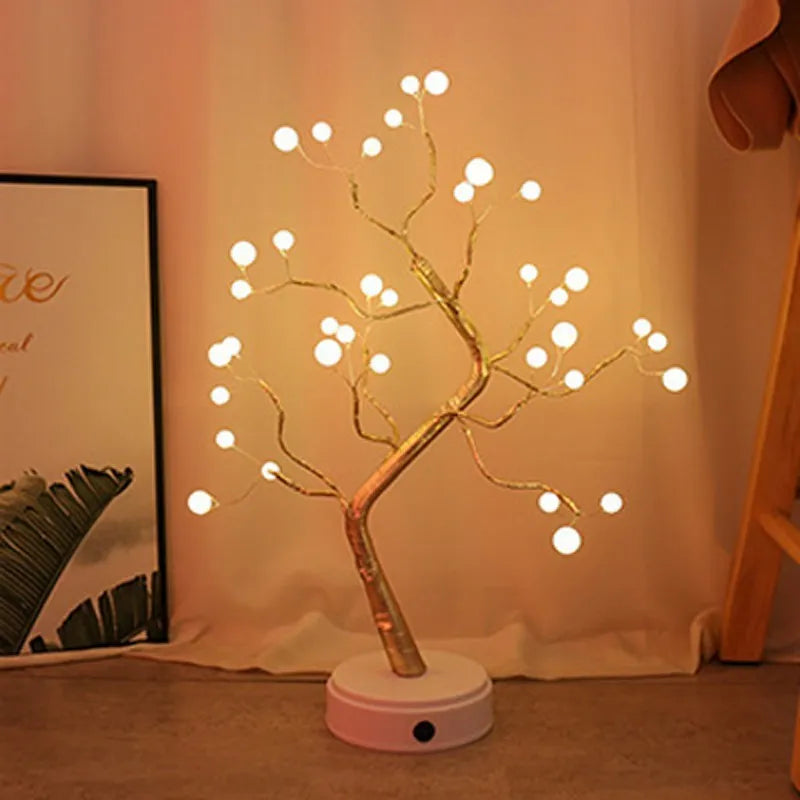 50cm tall touch-controlled LED Christmas tree light with 108 multi-colour lights on plastic and copper wire branches
