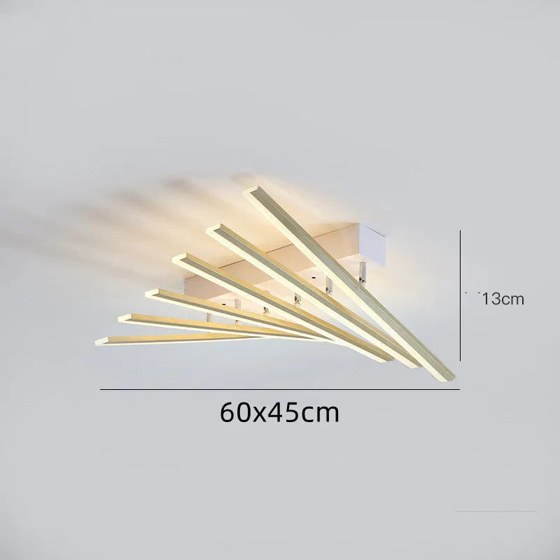 Modern wave style ceramic LED ceiling light with six heads in 50cm length
