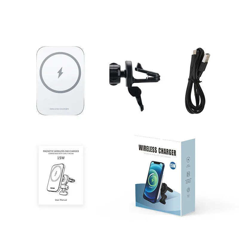 Magnetic wireless car phone charging holder for Apple iPhone 12 with 15W fast charging