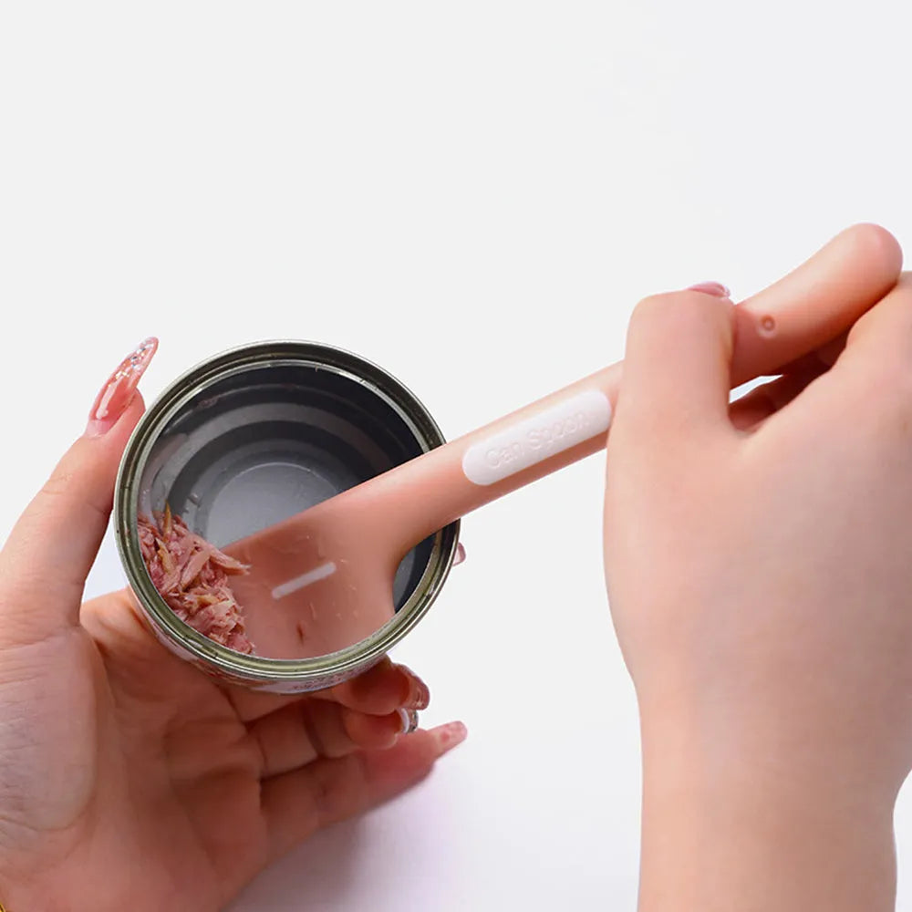 Long-handle pet feeding spoon for cat and dog wet food in TPR material