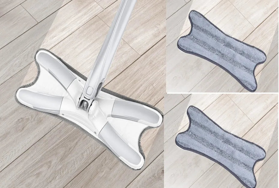 Hands-free mop in grey or blue with single mop and multi-mop set options