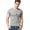 Men's solid colour short sleeve t-shirt in bamboo blend polyester fabric for summer wear