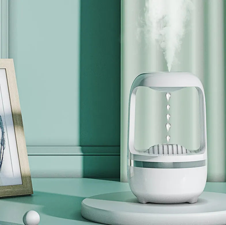 Anti gravity water drop backflow humidifier 500ml ABS USB white colour 133mm height