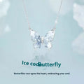 Bingyu Butterfly S925 silver necklace with detailed electroplated pendant on an adjustable 41-50cm O-ring chain.