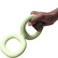Light green rubber pet bite pull toy shown as a single-piece dog tug toy available in 22.8cm and 28cm sizes.