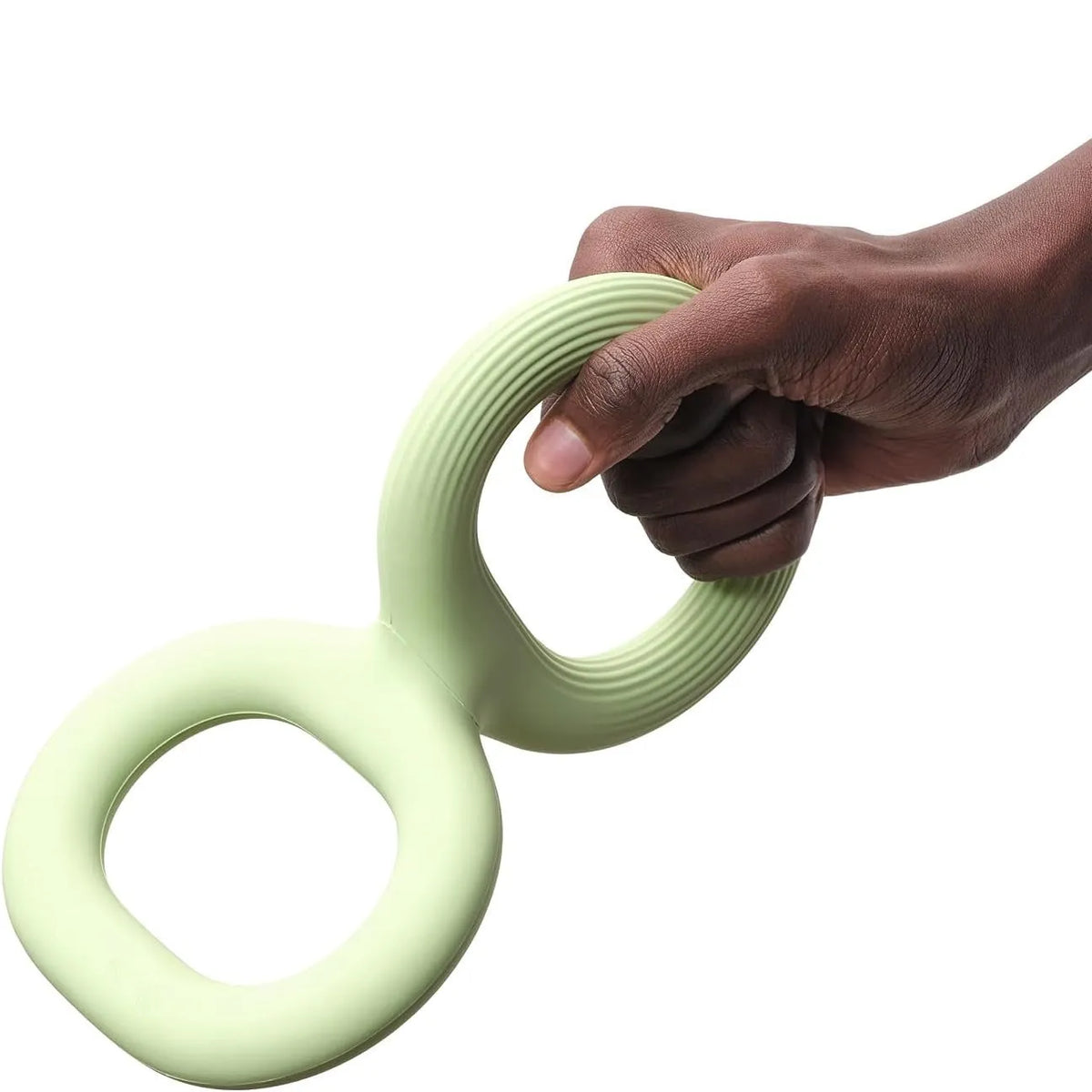 Light green rubber pet bite pull toy shown as a single-piece dog tug toy available in 22.8cm and 28cm sizes.
