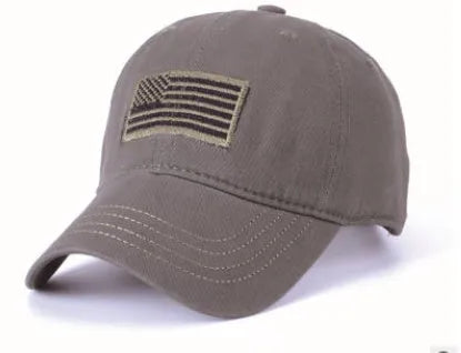 Unisex cotton camo baseball cap with adjustable strap and wide peaked brim in military style