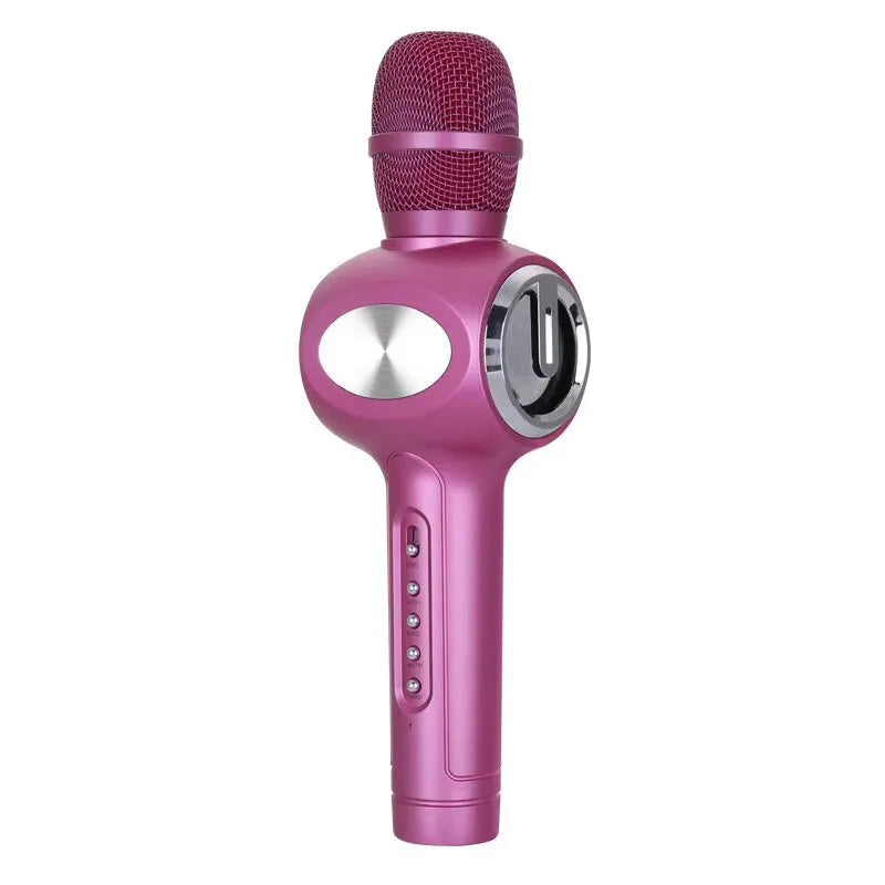 Yaerjia E108 mobile microphone in black, gold, or pink colours with capacitive pickup and echo effects