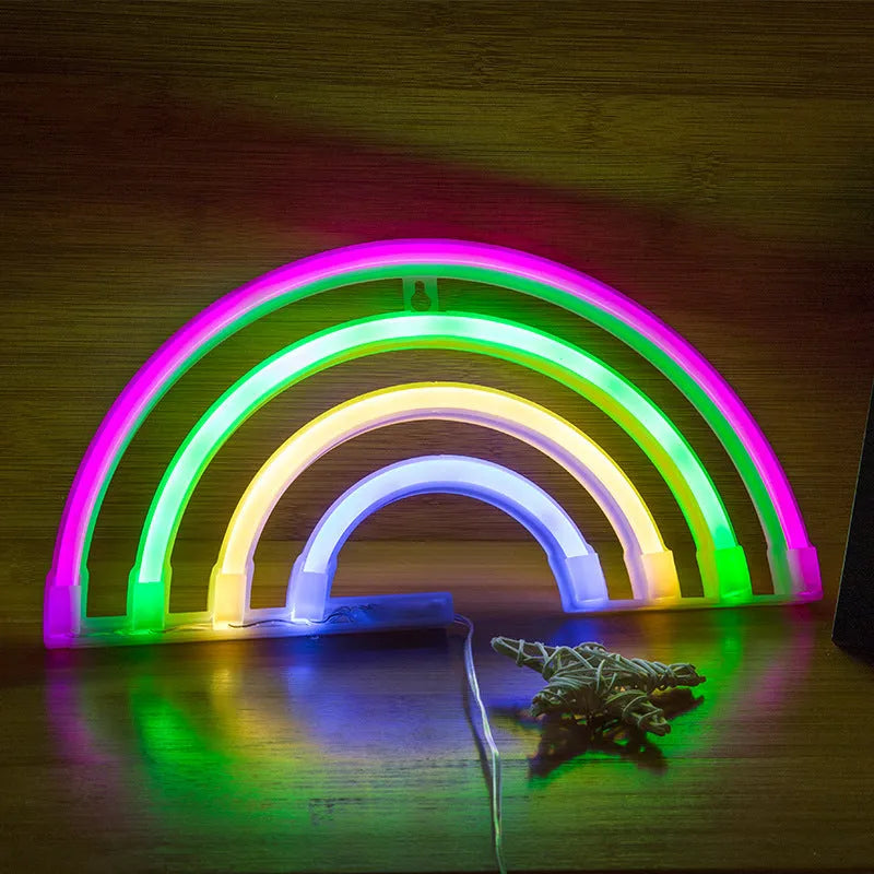 Rainbow children's room night light, LED model lamp with PC shell, 4.5V input, compact 1mm size