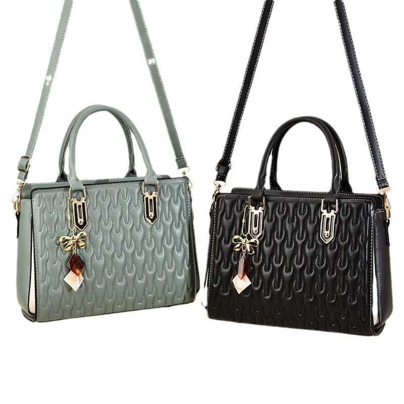 Women's large polyester messenger bag in street style, shown in one of five colour options.