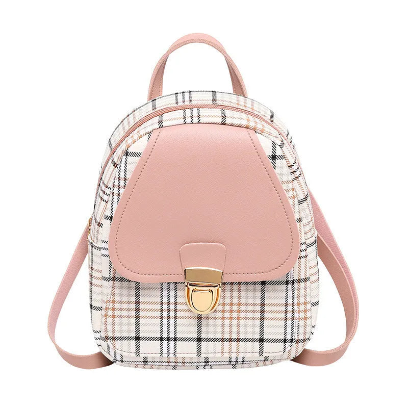 One shoulder diagonal phone bag in PU fabric shown in one of five colours: black, blue, brown, pink, or red.