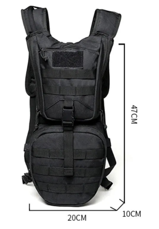 Hydration tactical cycling backpack, Oxford cloth, 3L capacity, 100cm tube, 47x20x10cm, for cycling and mountaineering.