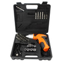 3.6V cordless screwdriver set with rechargeable battery and screwdriver bits in picture colour