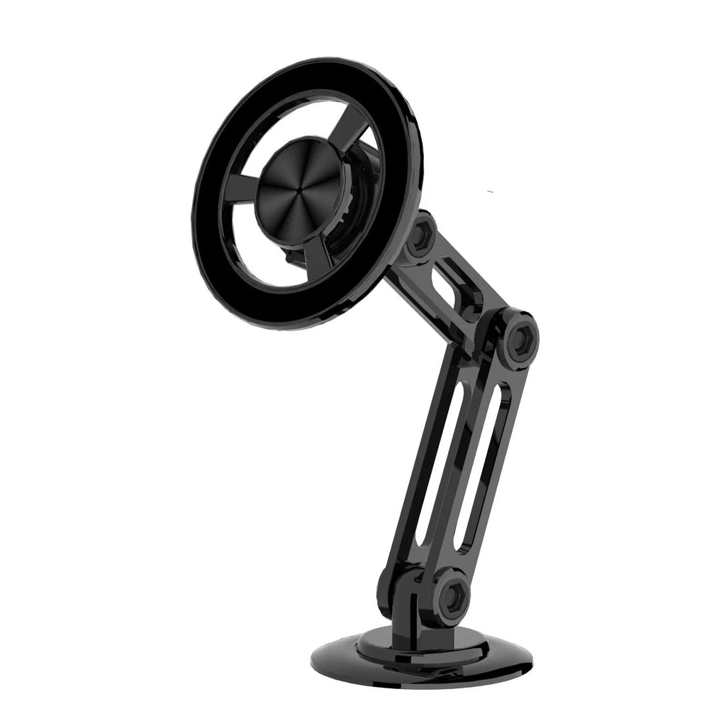 All-metal magnetic car phone holder in four colours with two magnetic rings and spare adhesive pads
