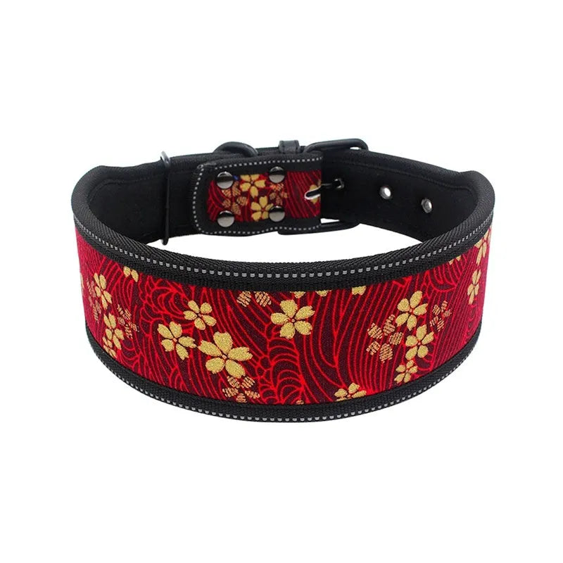 Diving material cloth pet collar in blue camouflage option with adjustable fit