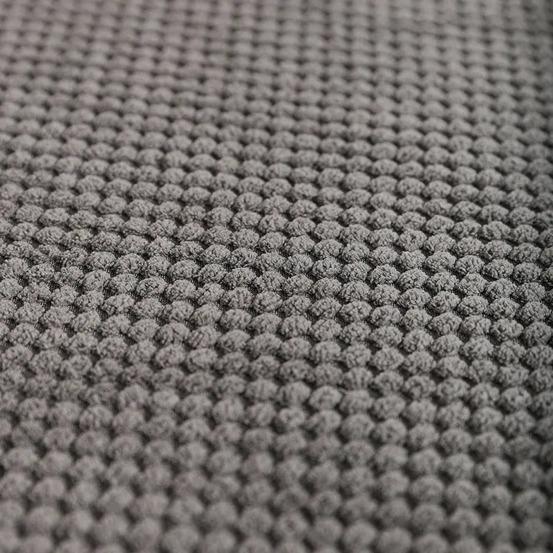 Pet memory foam mat with removable cover in grey, coffee, green, and khaki colours, four sizes