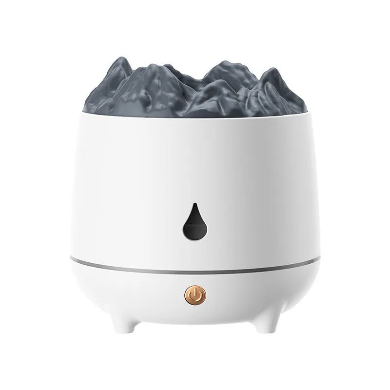 Volcanic mountain design ultrasonic humidifier in black colour with USB cable