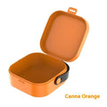 Medium solid-colour polypropylene storage box with lid for cables and headphones.