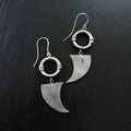 Retro women's earrings with antique silver snake design and electroplated finish on alloy.