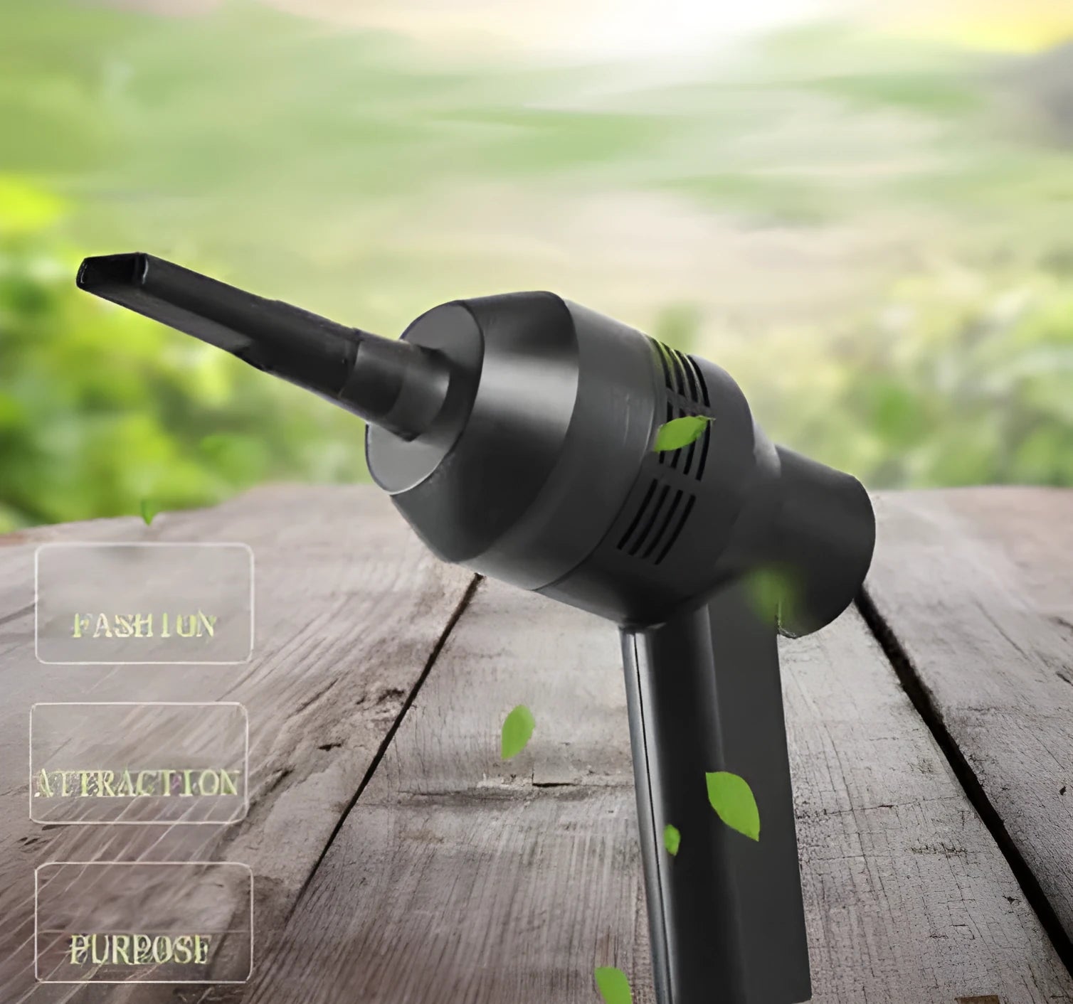 Mini rechargeable handheld USB vacuum cleaner for computer keyboard, black, with two nozzles and sponge