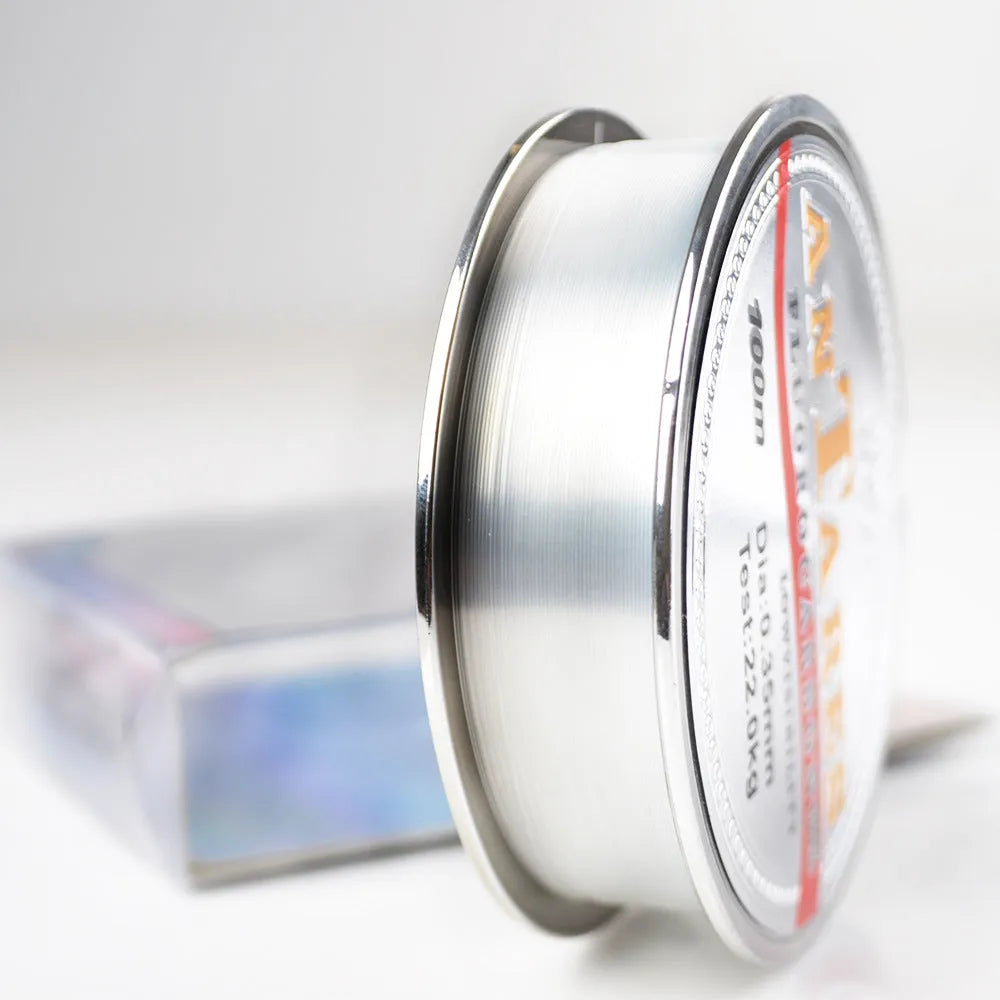 Fluorocarbon coated invisible fishing line 100m roll, carbon fibre sinking line, 0.2mm to 0.6mm diameters