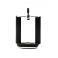 Black plastic U-shaped mobile phone clip holder for mounting on a hose.