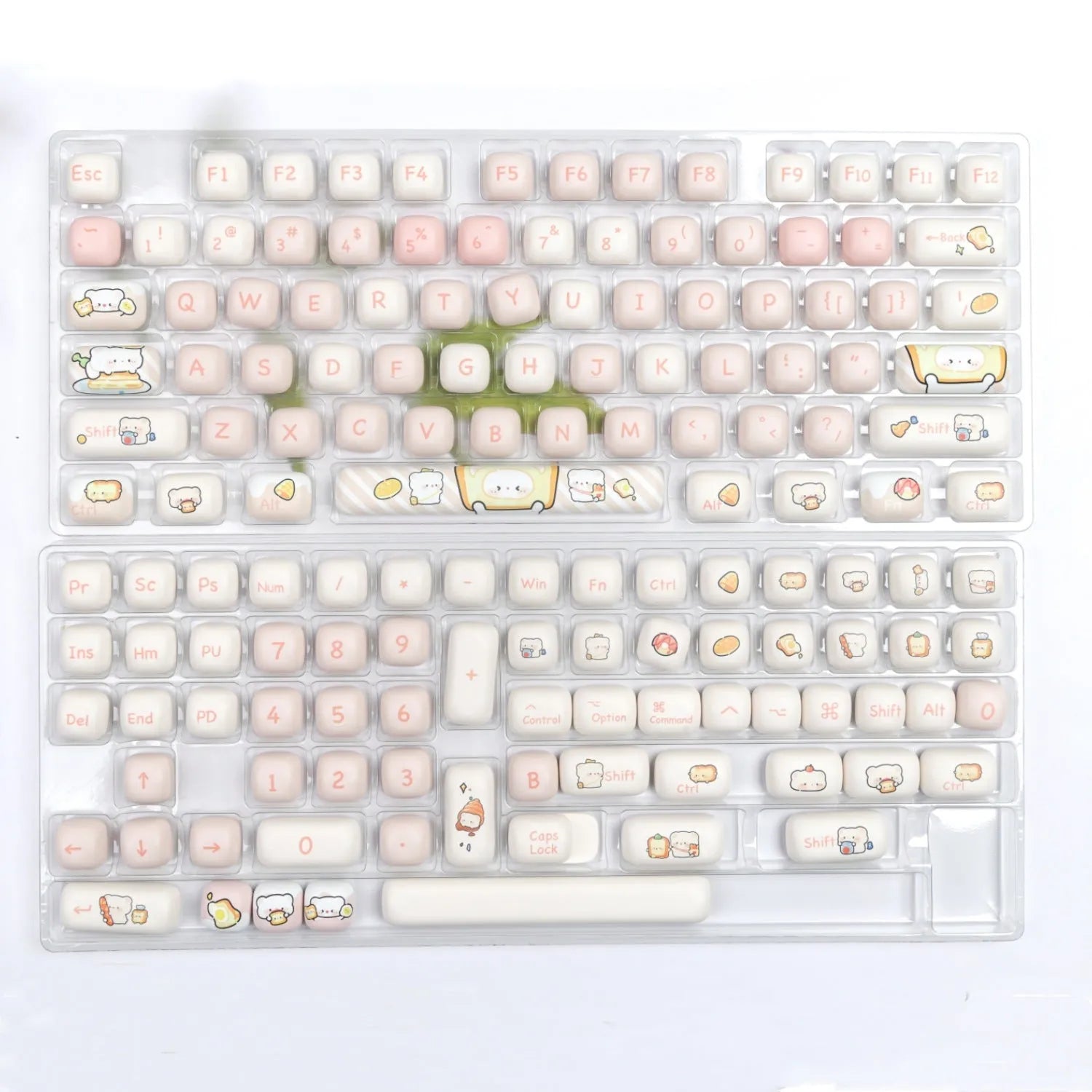 MOG steamed bread bear theme PBT key cap set with colourful thermal sublimation printing