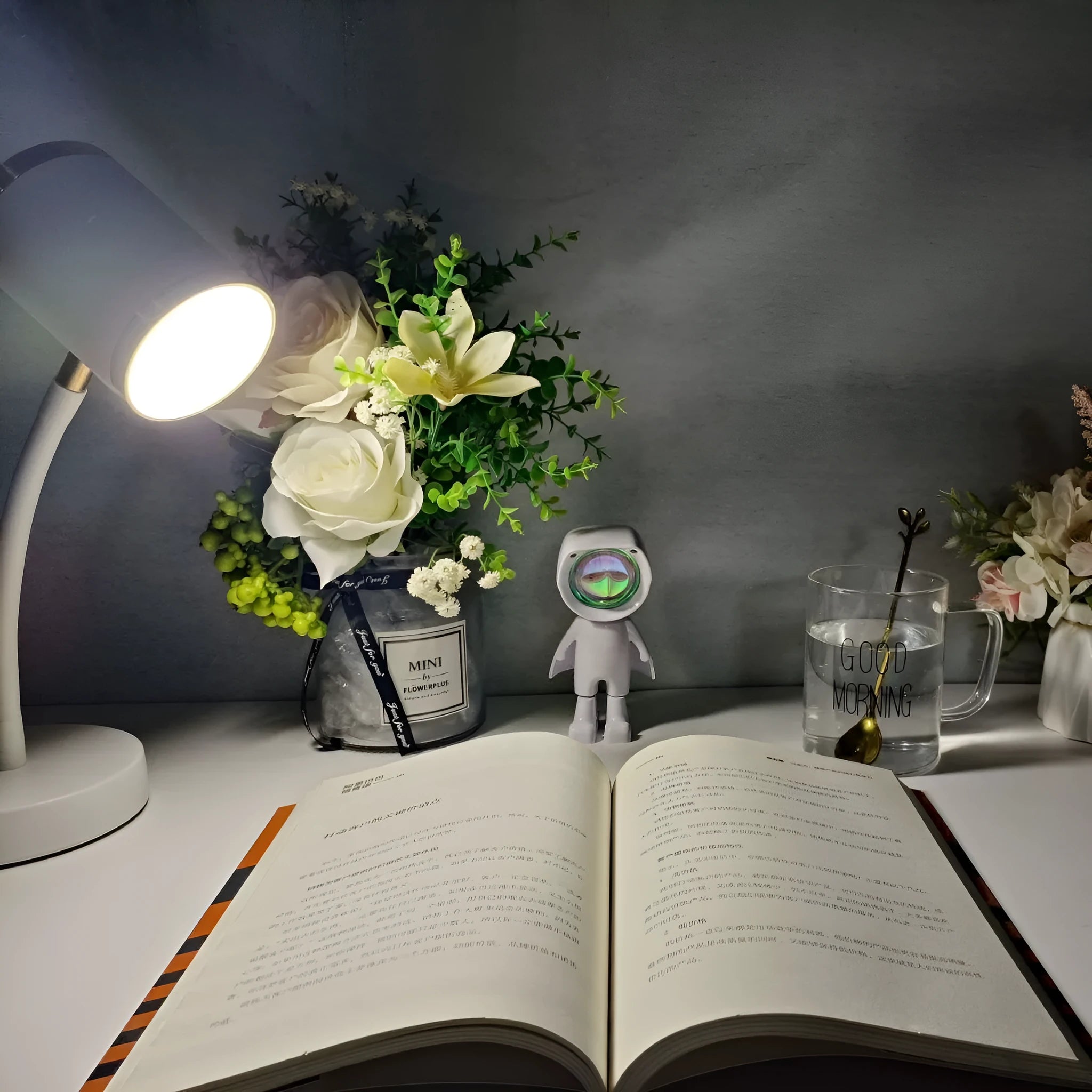 Double-headed black photography lamp with metal base and wired switch for live streaming studio lighting.