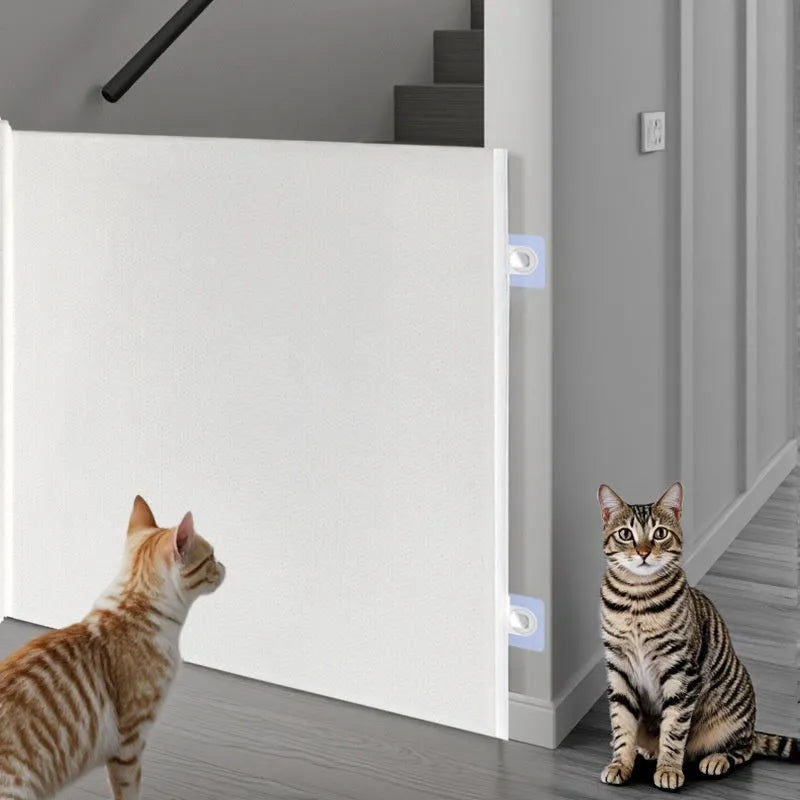 Automatic telescopic pet fence anti-jump partition gate in white large size 130x78cm