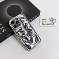 All-inclusive electroplated meteorite pattern TPU phone case for iPhone, shown in black, silver, blue, purple, and rose gold.