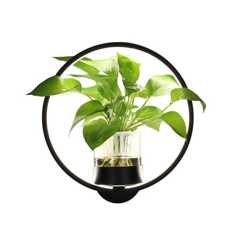 30cm LED wall lamp with iron body, sandblasted finish, black or white, round or square, 18W, for living room bedroom