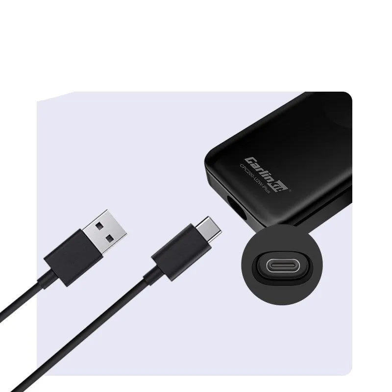 Wireless CarPlay box ABS adapter 80x26mm 5V 0.25W black or white with trademark or neutral