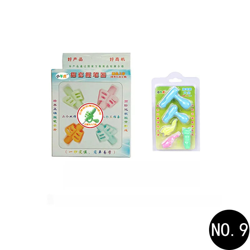 Cartoon design children's pen case for correcting writing posture made from soft rubber