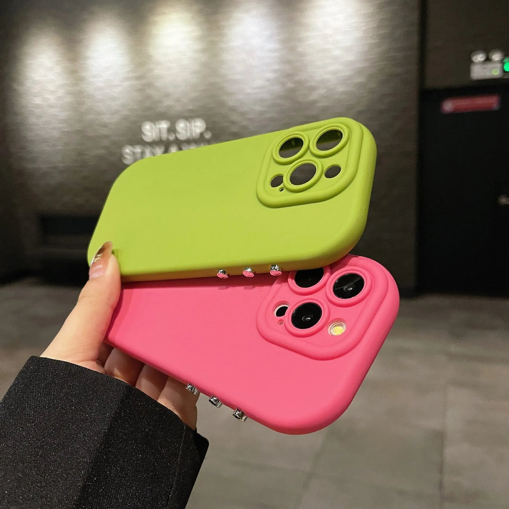 Electroplated solid colour silicone TPU drop-resistant protective phone case for iPhone models