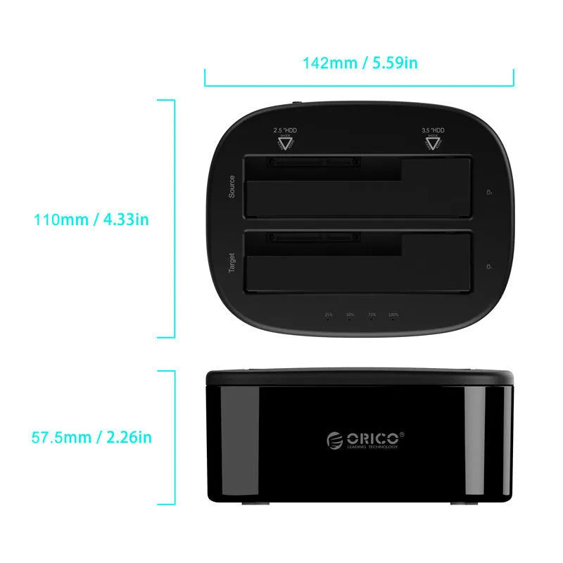 Black ABS mobile hard disk box holder for 3.5 inch drives, 16TB capacity, 5GBPS speed