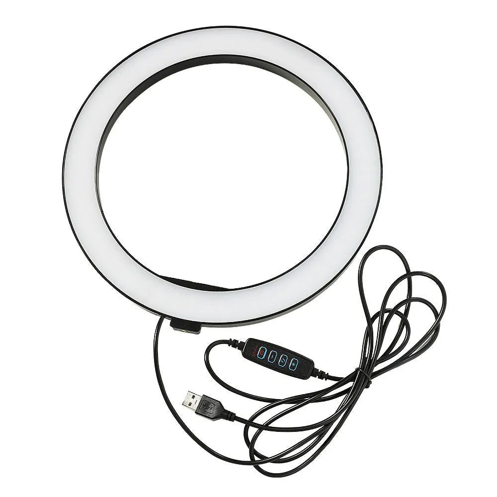 10-inch two-section telescopic ring macro flash live fill light for mobile phones, 2000 guide number, 5000K, 30x26x4cm
