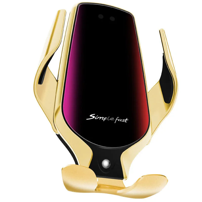 Magic Clip R3 car phone holder with dual charging ports mounted on dashboard
