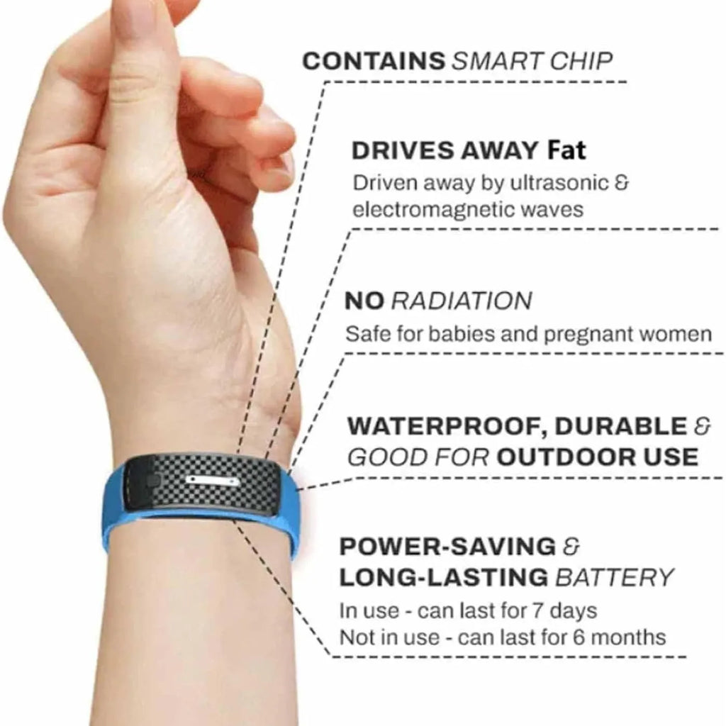Ultrasonic fat blasting silicone wristband in blue with button operation and smart reminder function