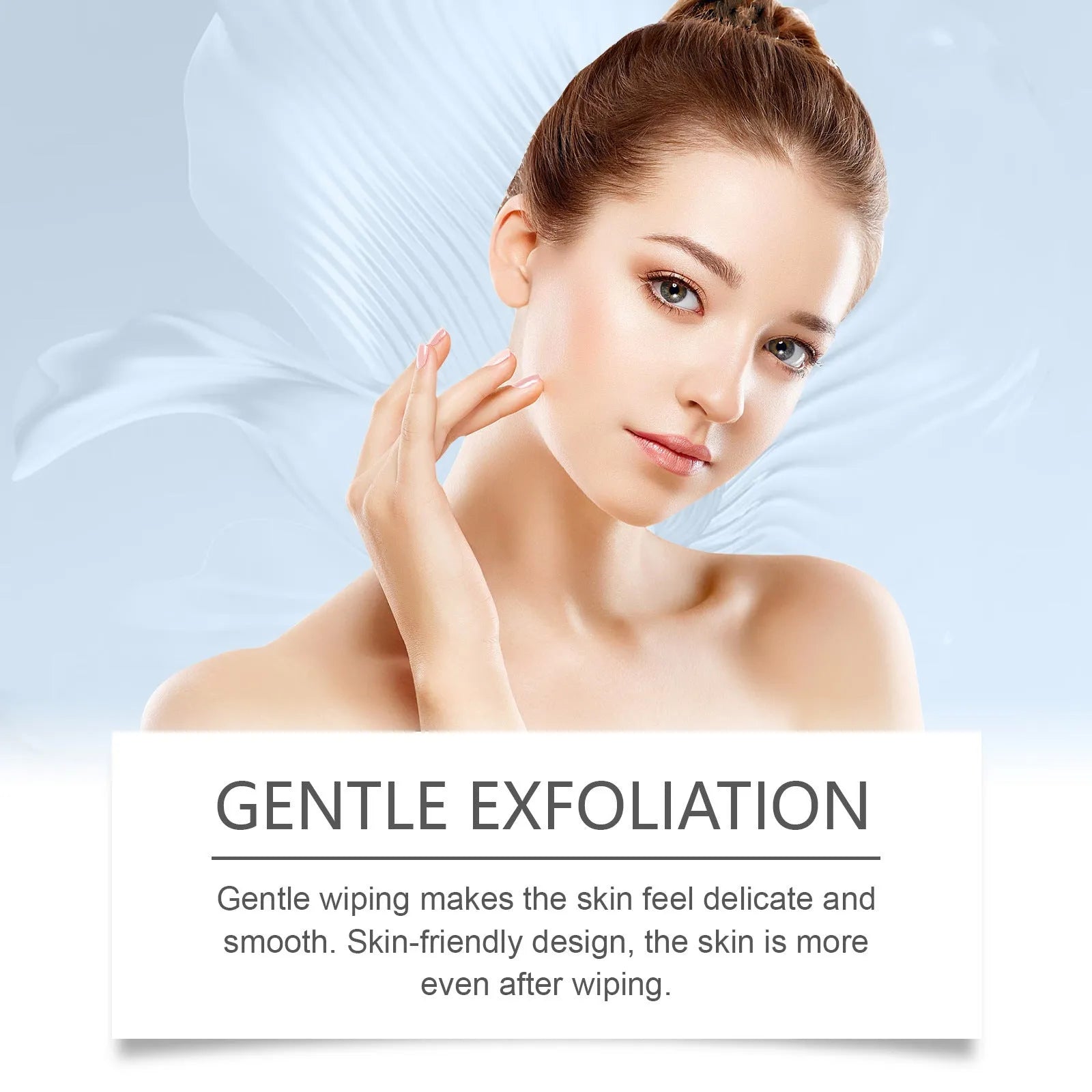 Glycolic acid facial exfoliation cloths with 60 pre-moistened cotton pads containing vitamin C and hyaluronic acid