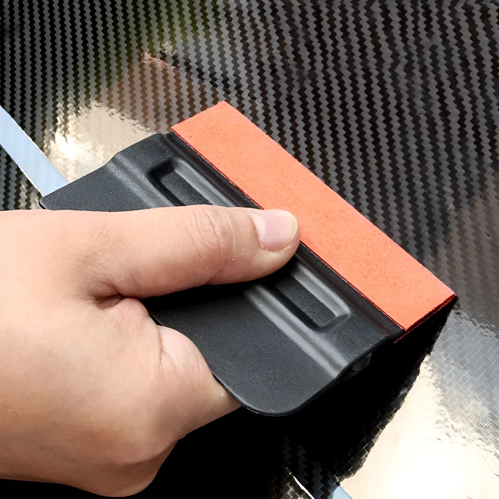 Car colour changing film tool scraper with ABS plastic handle and choice of four scraping surfaces