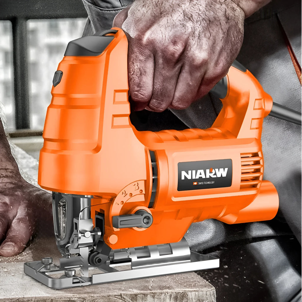 Single speed 600W handheld scroll saw for cutting PVC wood and metal with 5 blades