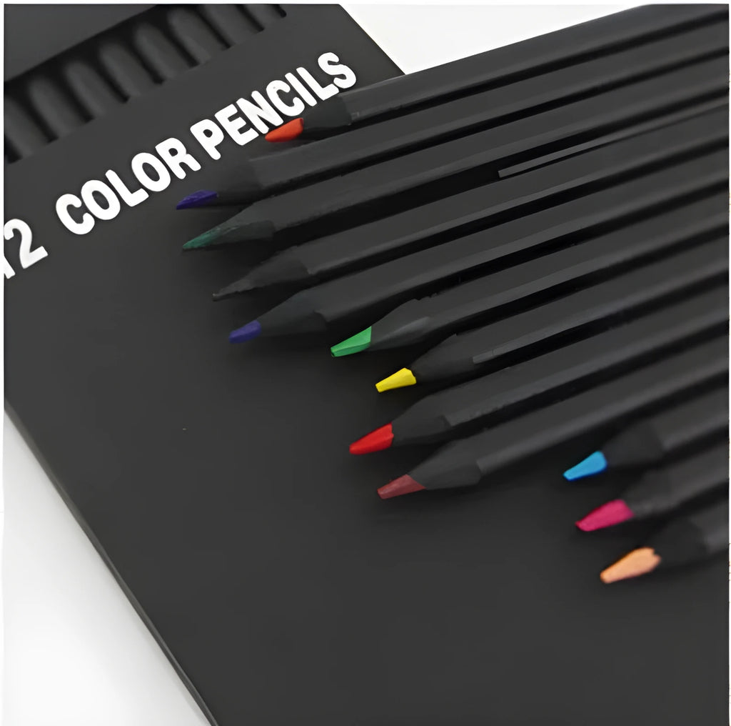 Painting pencil set with first class elm wooden shell, 3.0mm lead, 12 colours, 17.8cm length