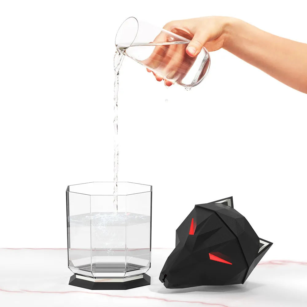 War Wolf desktop ultrasonic air humidifier with colourful lights and chrome finish