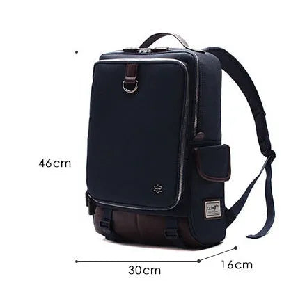 Modern men's large Oxford cloth backpack in Army Green colour showing front view