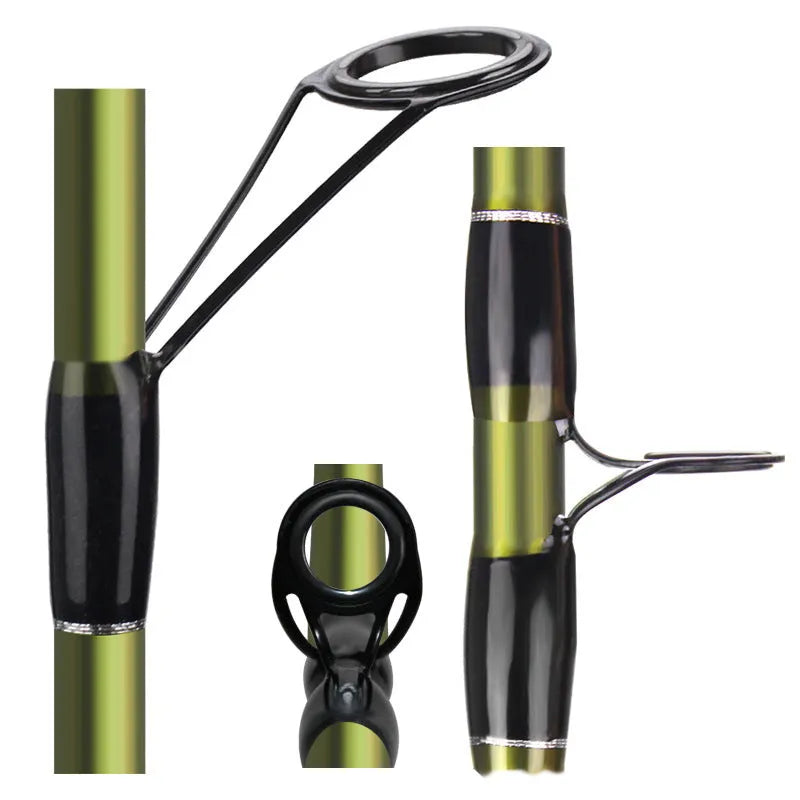 Cao Mang 4-section carbon fishing rod with dark green blank and imitation wood handle