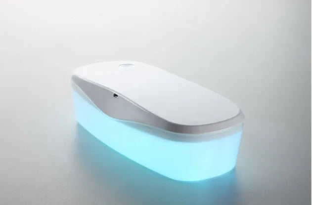 DORR portable UV disinfection box in ABS material with USB cable, showing compact size.