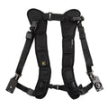 Black professional dual SLR camera shoulder strap with padded adjustable straps